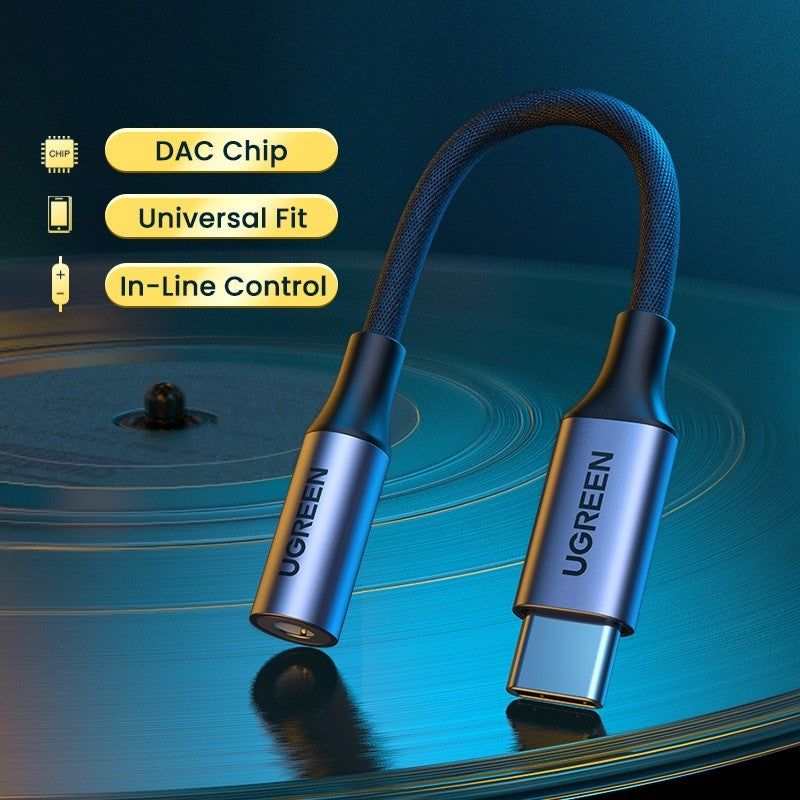 UGREEN USB C to 3.5mm Headphone Adapter, Type C Dongle Audio Jack Converter with DAC Chip Compatible for Galaxy Note20 Ultra/Note20/S20/Note10/S10, Pixel 4 3 2 XL, , OnePlus and More