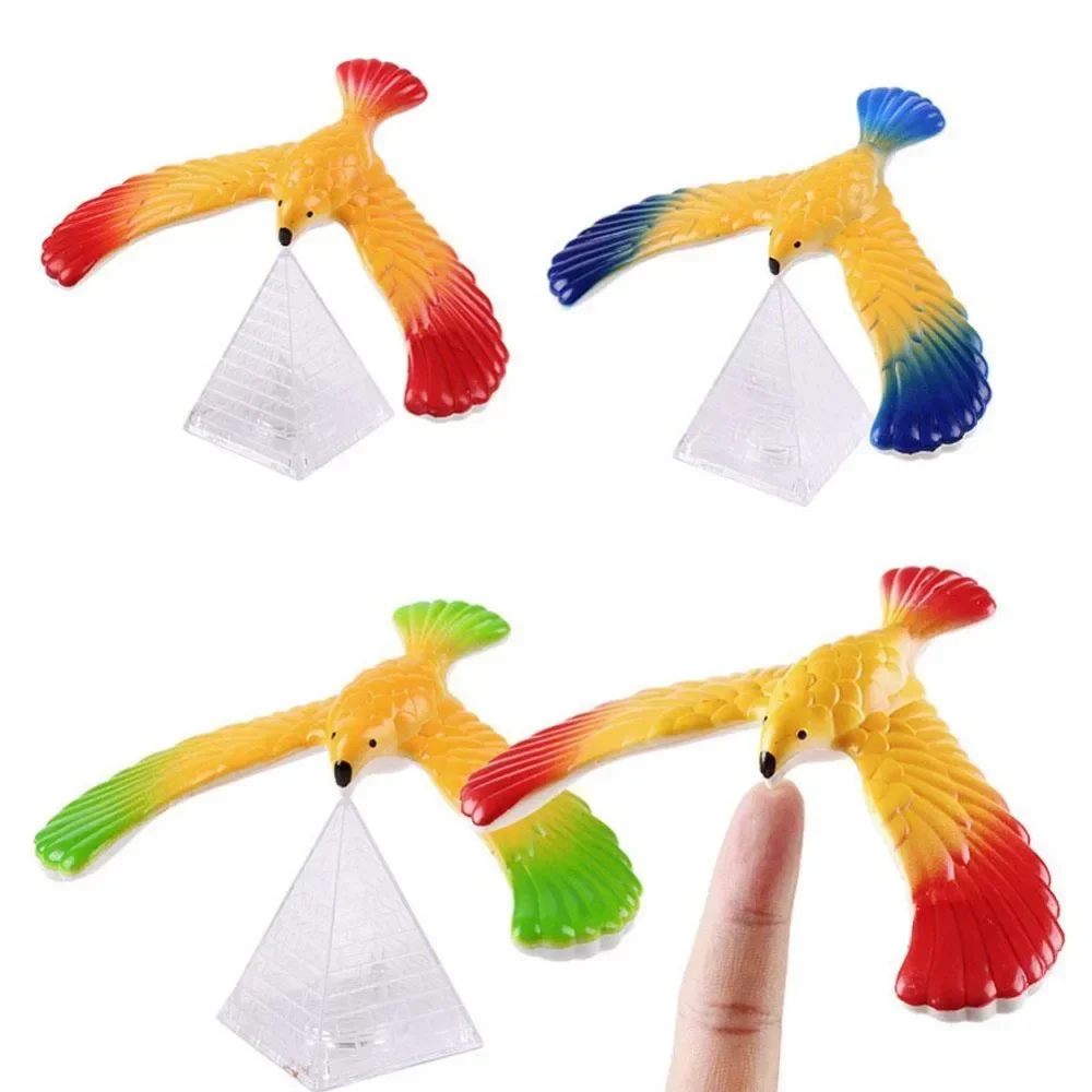 Balancing Eagle with Pyramid Stand Magic Bird Desk Decor Funny Gadgets Novelty Toys for Children's  Miniature Figurines