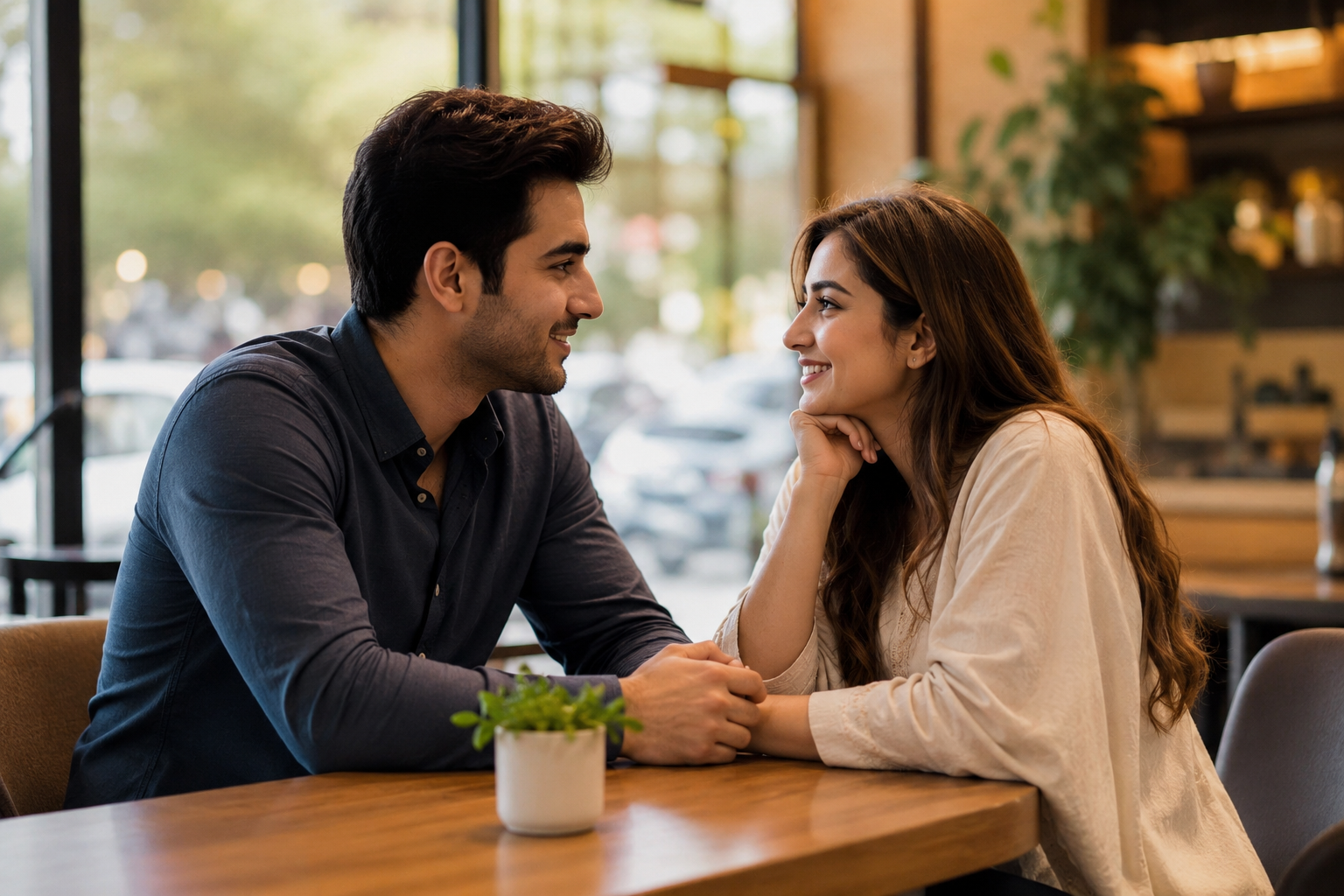Romantic couple sharing an intimate moment together, symbolizing love and deep connection facilitated by MatchFusion Matrimony trusted matchmaking services