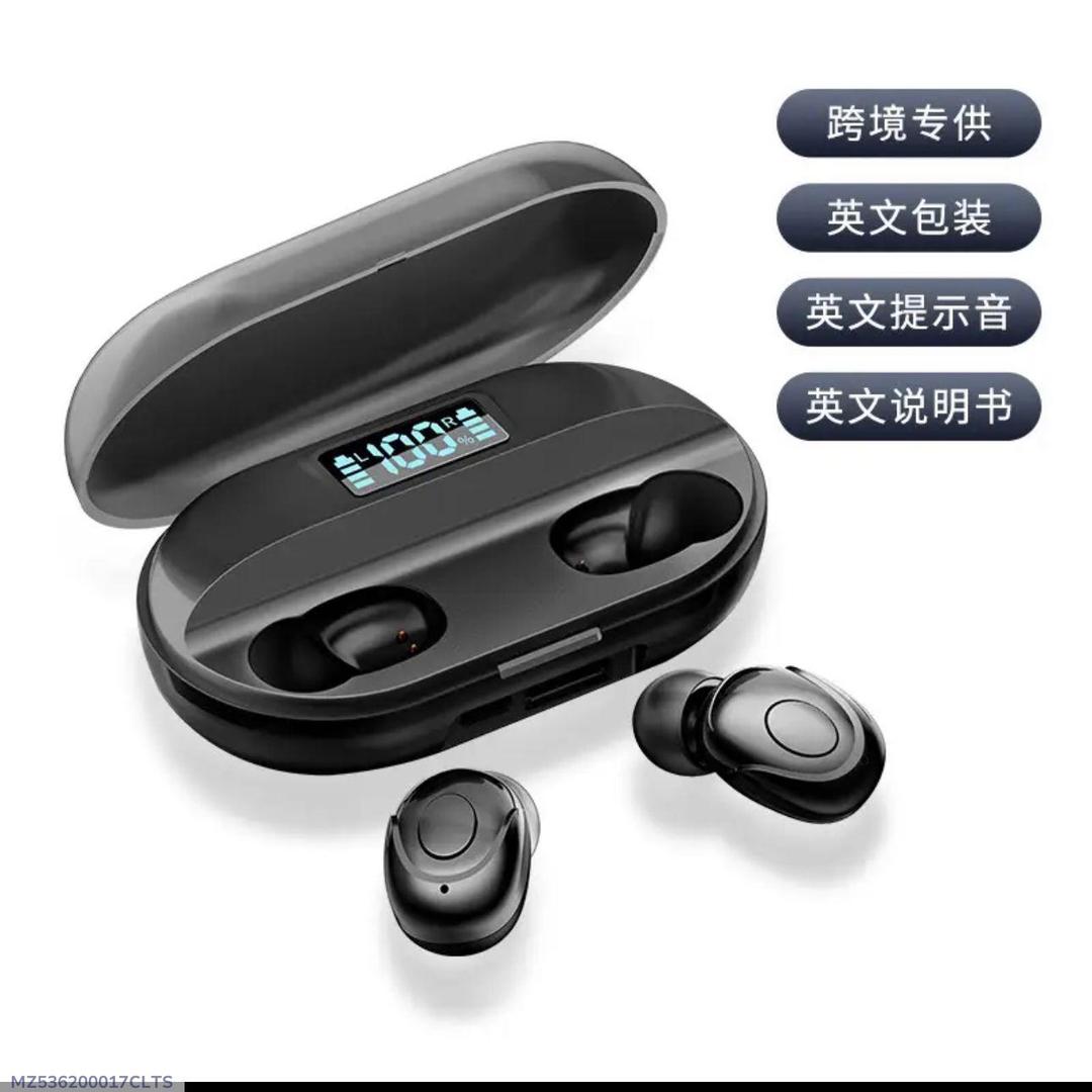 Tws wireless earbuds with mobile power bank|1500Mah power bank with Led Display Bluetooth Headset
