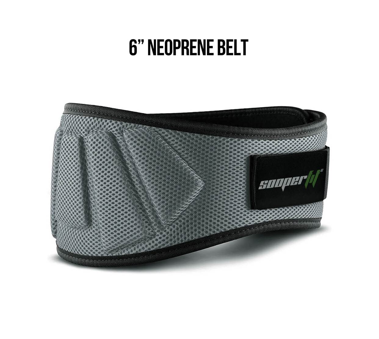 SOOPERFIT - NEOPRENE WEIGHT LIFTING BELT 6 INCHES WIDE BACK SUPPORT, POWER WEIGHTLIFTING GYM WORKOUT FOR MEN WOMEN