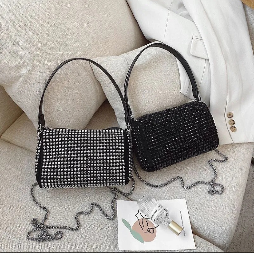 Rhinestone Luxury Evening Bags Ladies Korean Style Cylinder Diamond Crossbody