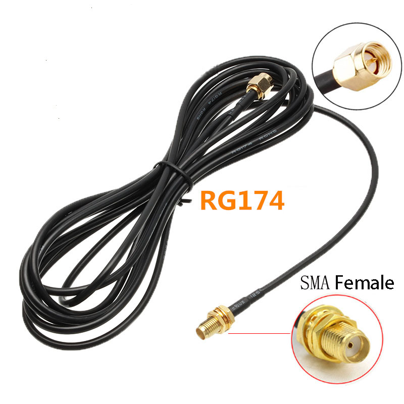 SMA to SMA Connector RG174 Router Antenna Extension Cable SMA-J to SMK RF 0.5-8m Extend Cable Converter Cord Copper Feeder Wire