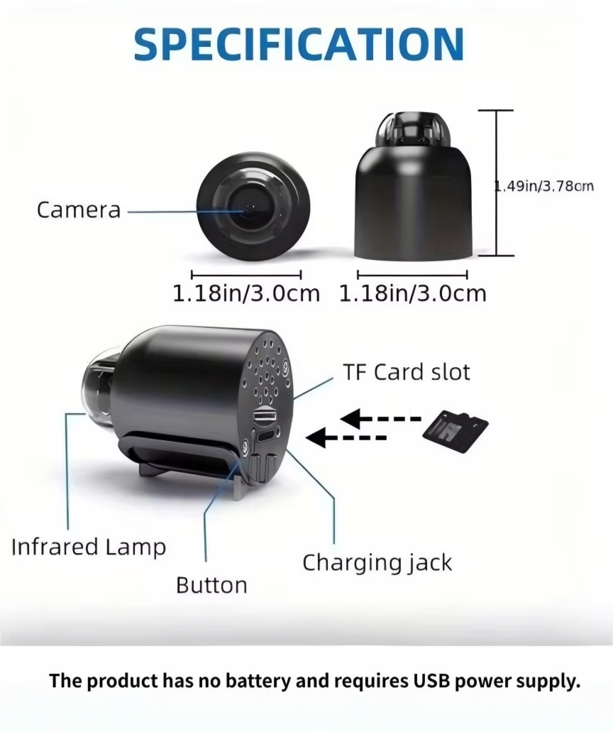 Mini Smart 1080P HD Security Camera, Portable Wireless WiFi 2.4GHz, Remote Mobile Phone Monitoring With Video Recording, Monitor, Nanny Cam With Night Vision, Motion Detection