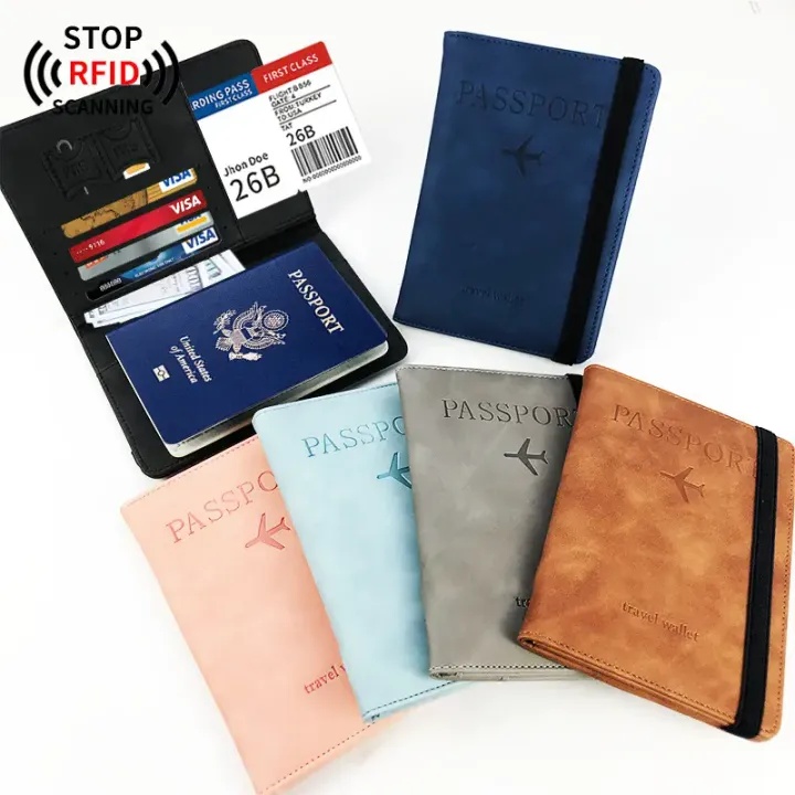 Pass-port Holder Fashionable Pass-port Cover Frosted PU Travel Bag Wallet Ticket Holder Document Organizer Card Case for Men & Women by royal kids