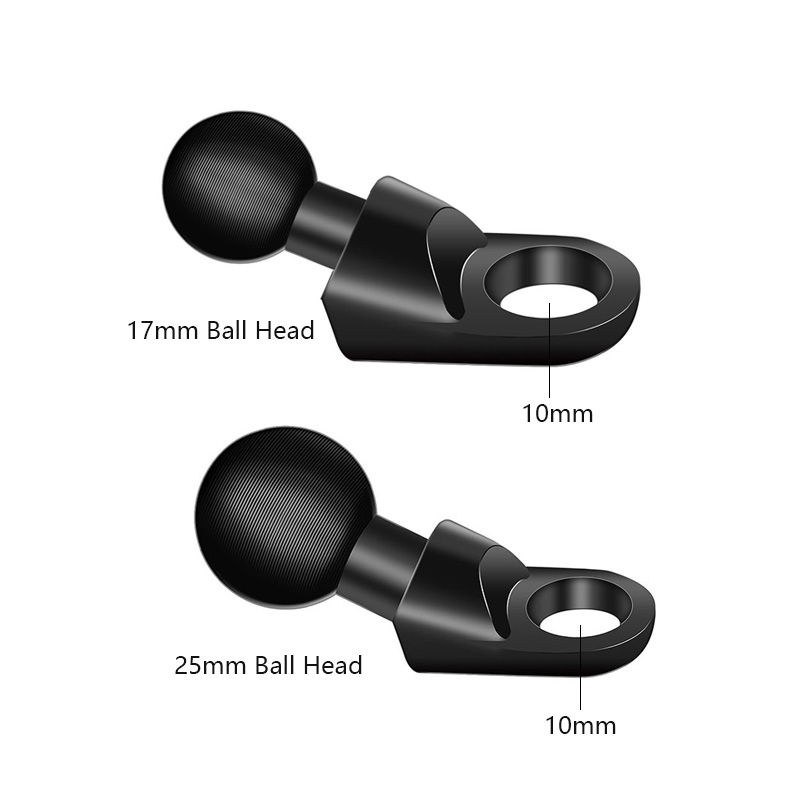 1'' Ball Mount Base for Bike Motorcycle Rearview Mirror Aluminum Alloy 17mm 1 Inch Ball Socket Angled Bolt Head Adapter Holder