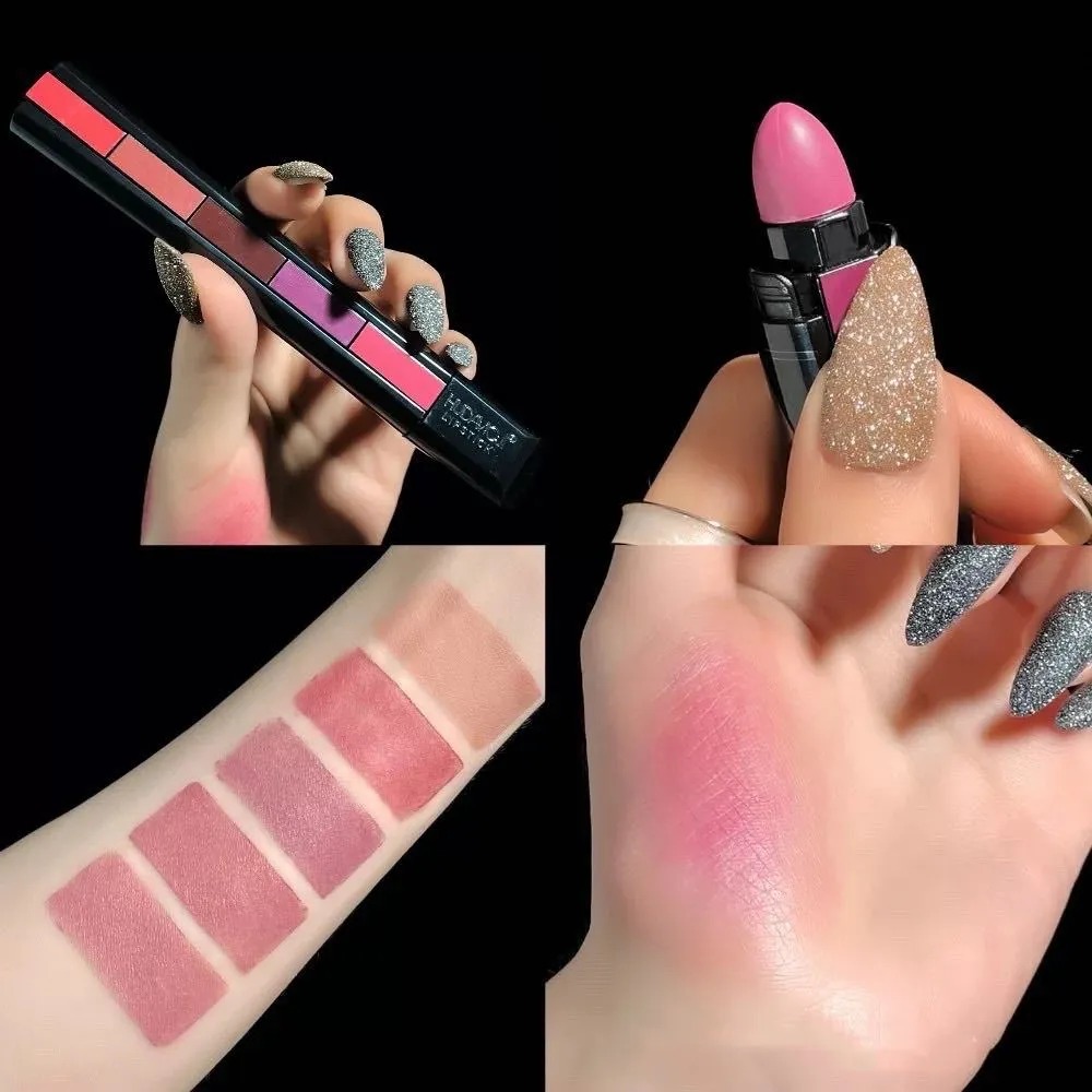 5 in 1 Matte Lipstick Set – Waterproof, Long Lasting, Non-Fading Lipsticks – Random Shades – Compact & Travel-Friendly