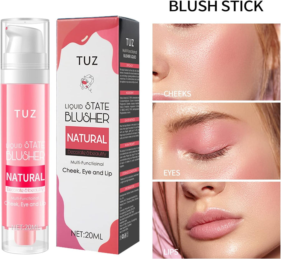 TUZ Multi-Functional Blush Stick: 3-in-1 Makeup Essential
Liquid Blush, Eyeshadow, and Lip Color: All-in-One Product