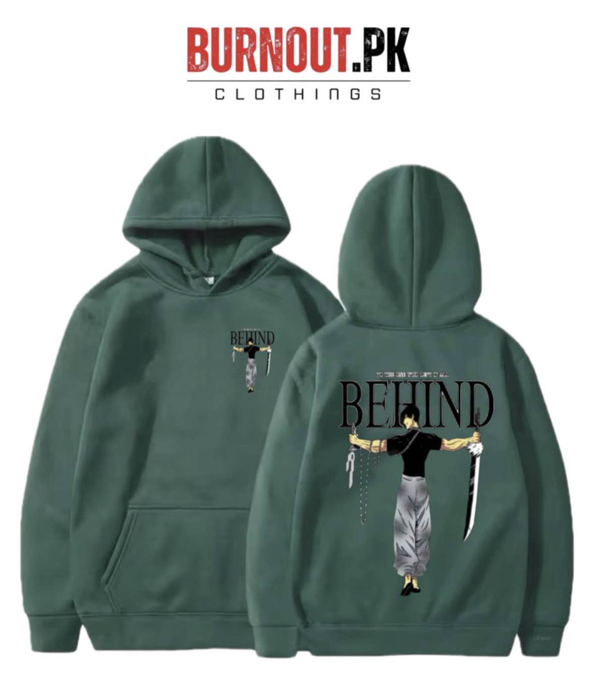 BURNOUT.PK NEW TRENDY WINTER COLLECTION PREMIUM QUALITY FRONT BACK BEHIND PRINTED HOODIES FOR MENS + WOMENS AND BOYS
