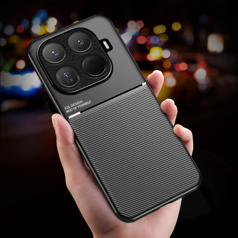 Car Magnetic Holder Leather Plate Phone Case for  Mi 17T 15T 14T 13T 12T Pro Soft Back Cover For Mi 17 Pro Max 17Ultra 15