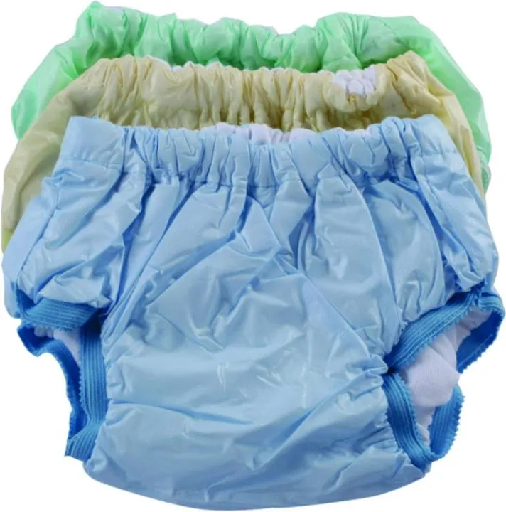 3 PCs Baby Reusable Diapers, Reusable Panty Baby Napkins Pants Multicolor Plastic Chaddi Washable Nappy Waterproof Panty Plastic Panty Parachute Panty for babies Childers kids