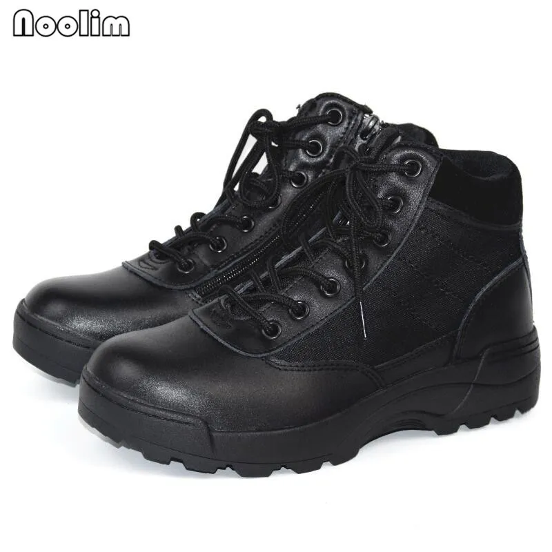 Combat Swat Tactical shoes, Men's Black Shoes Office, Casual and Hiking strong shoes with soft Sole Black Leather Shoes