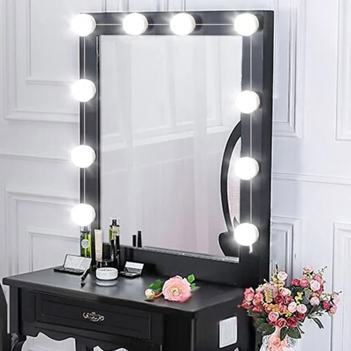 Hollywood Style Led Vanity Mirror Lights Kit - Vanity Lights Have 10 Dimmable Light Bulbs for Makeup Dressing Table and Power Supply Plug in Lighting Fixture Strip, White (No Mirror Included)