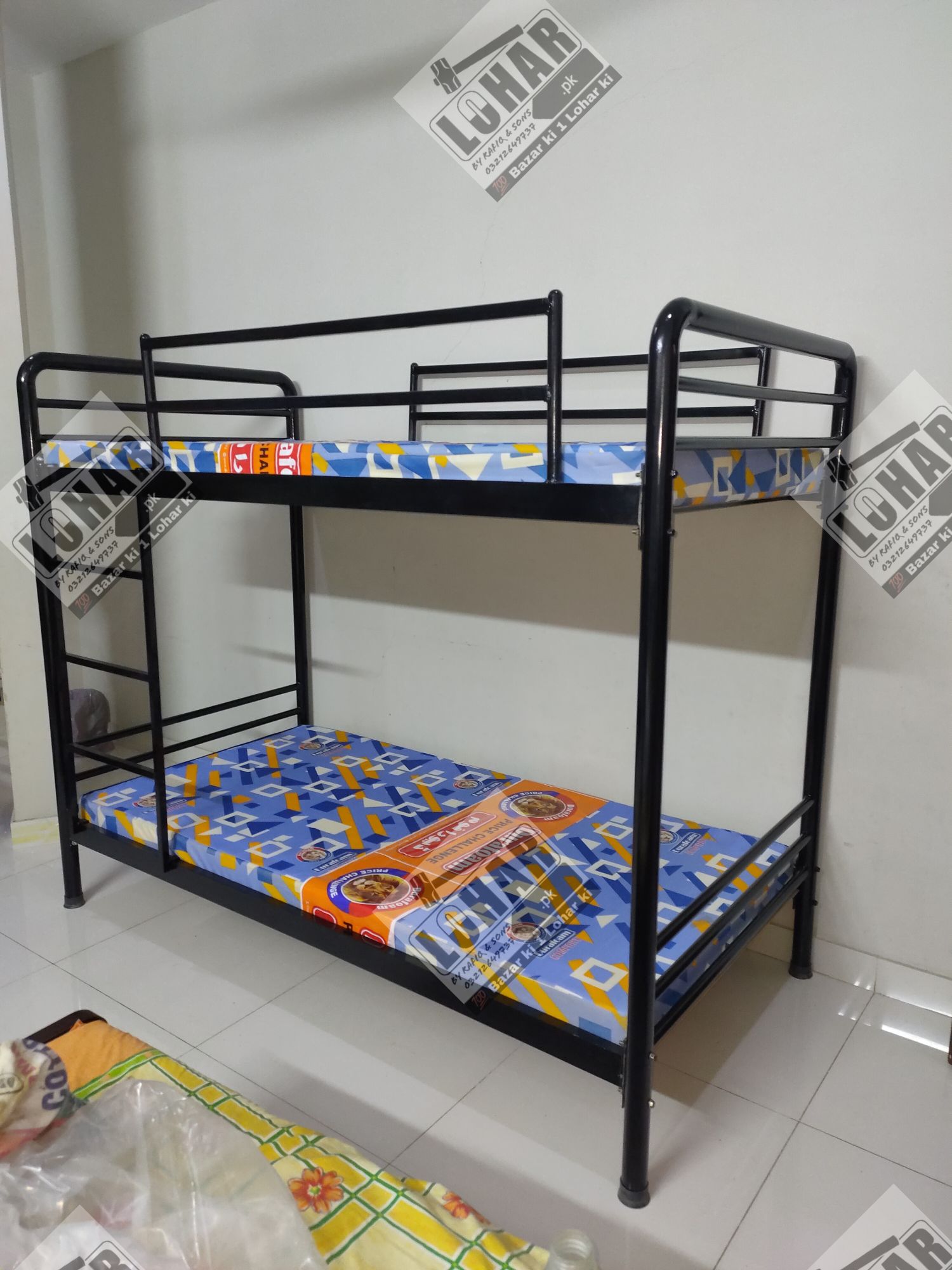 Metal Bunk Bed / Corner Less Double Storey Bed / Double Dacker Space Saving Bed