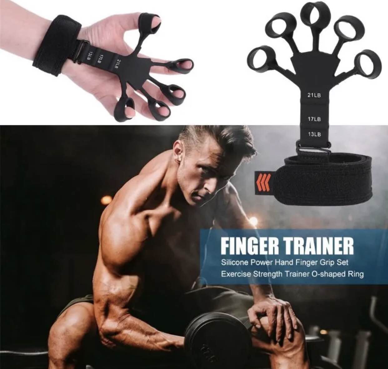 Finger Gripper 21 LBS Finger Strengthener Finger Gripper 6 Resistant Level Finger Exerciser Hand Strengthener for Patients Strength Traning..