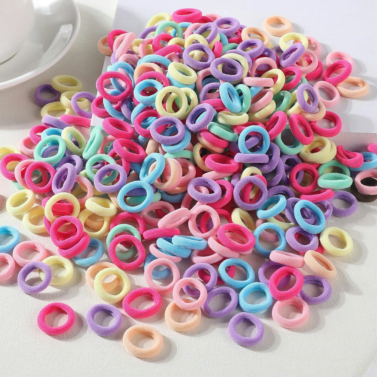 50/100/200/400 PCs Thumb Hair Ring Seamless Towel Ring Not Hurt Hair High Elasticity Rubber Band Cute Leather Band Girls Basic Headband