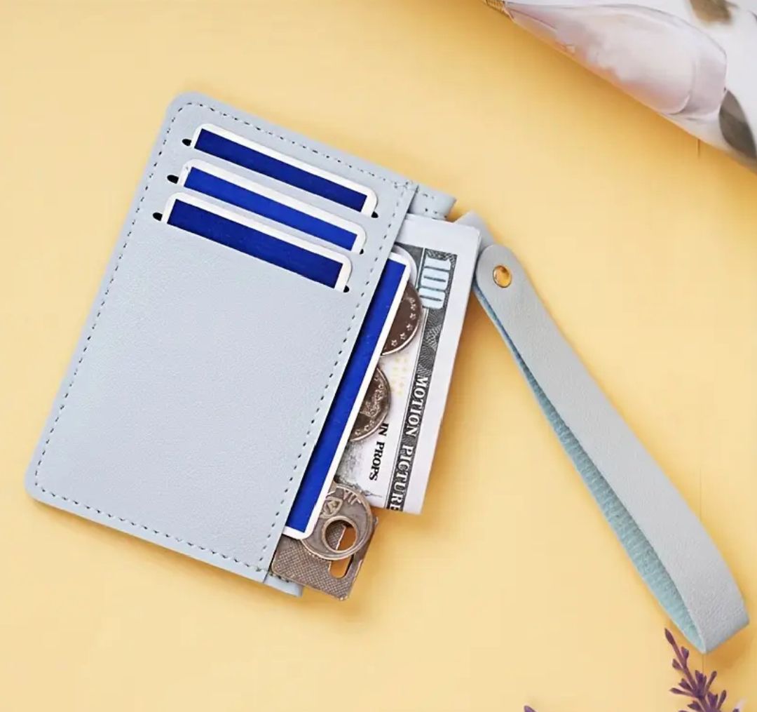 Women's Minimalist Credit Card Holder Solid Color Clutch Wallet Portable Simple Coin Purse
