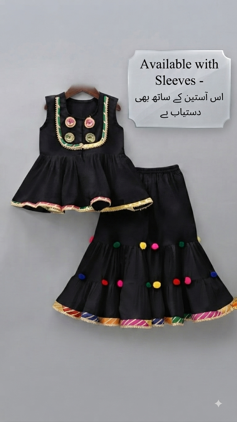 Frock dress for girls with multicoler lasis work to quality coton dress
