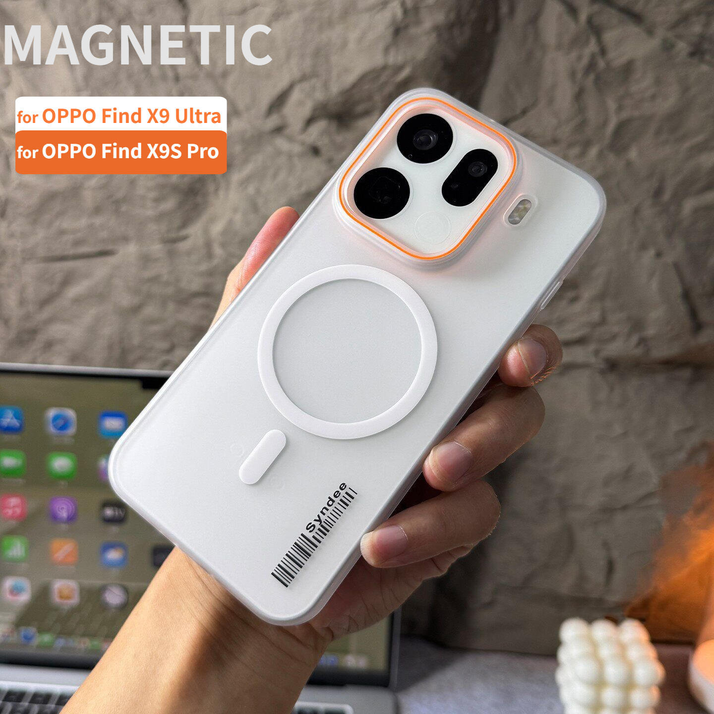 Fashion Ice Fog Barcode Pattern Magnetic Case for  Find X9 Ultra X9S Pro X8S Plus for Magsafe Shockproof Slim Protect Cover