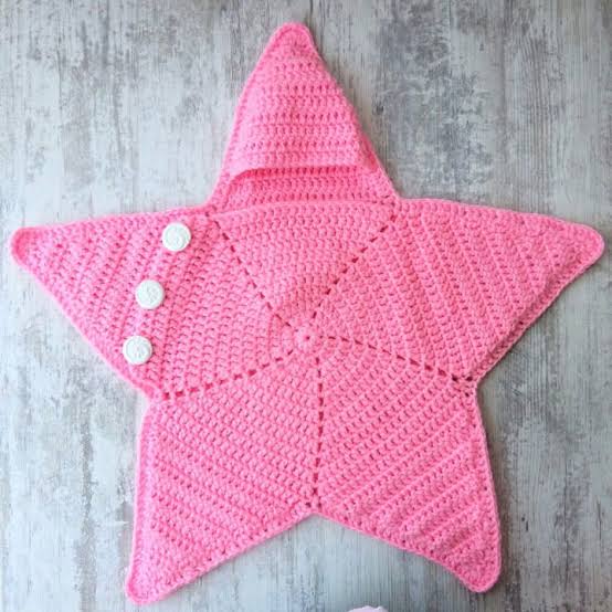 Baby Crochet Star Pocket Blanket Swaddle Suit