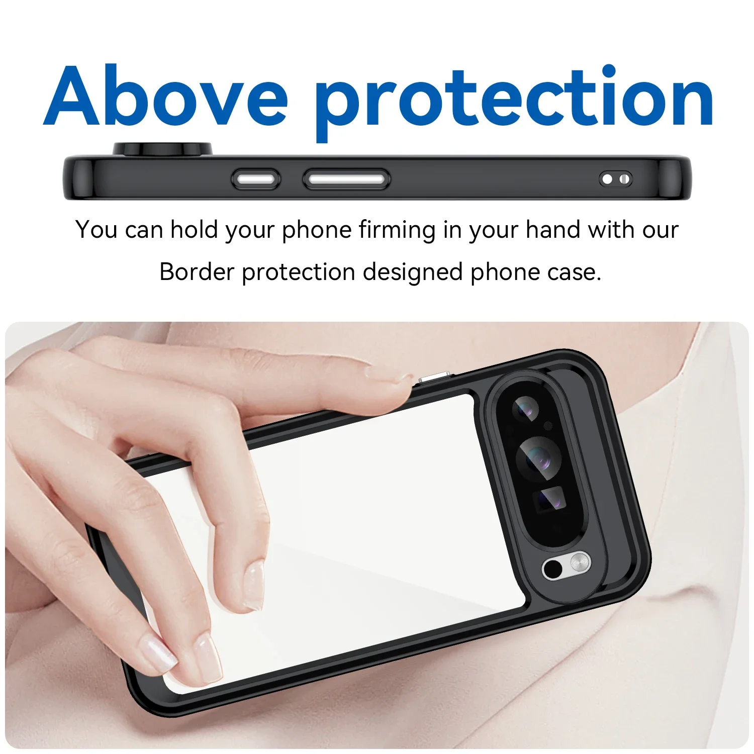 Luxury Acrylic Phone Case for Google Pixel 9 8 7 Pro XL 8A 7A 6A Full Protection Transparent Back Plate Drop Protection Cover