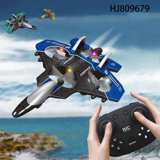 Fighter Jet Remote Control Airplane Toy for Kids | RC Fighter Jet Plane with Lights & Long Range | 360 Flip Stunt Roll & Rechargeable Remote Control Aircraft