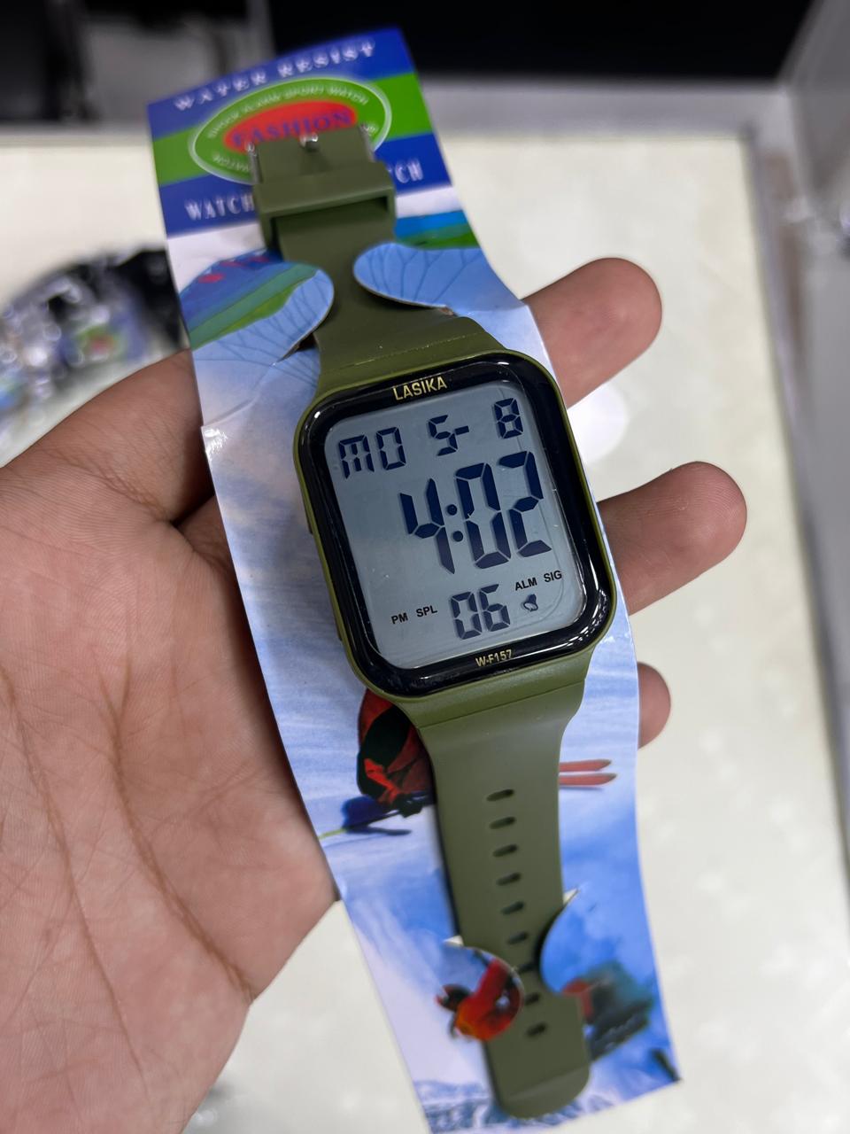 LASIKA-W157 Men's Digital Sports Watch Electronic Waterproof Wrist Watches for Men with Stopwatch Alarm 157
