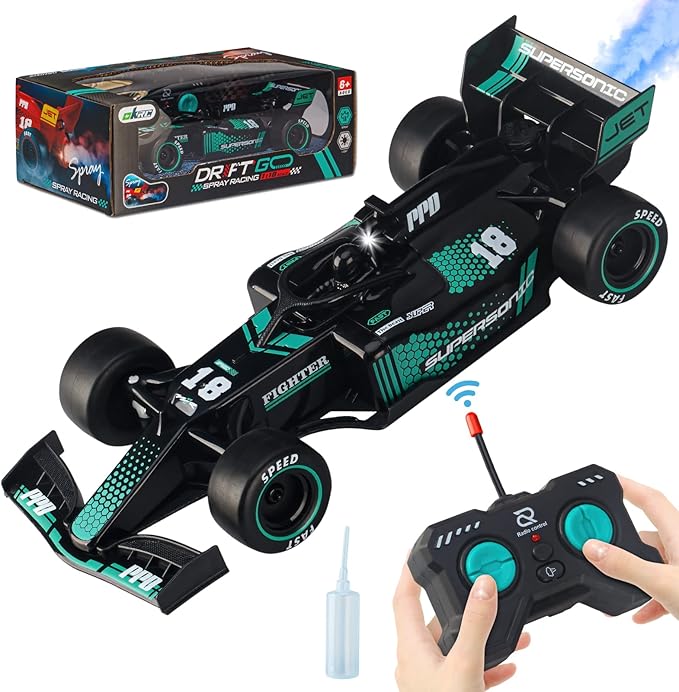 Formula 1 Remote Control Car for Boys 8-12|F1 Fast RC Car & Cool Indoor Outdoor Toys for Kids Age 4-8|1:18 Scale High Speed Hobby RC Spray Racing Cars|Great Birthday Gifts for 5 6 7 8 9 Year Old