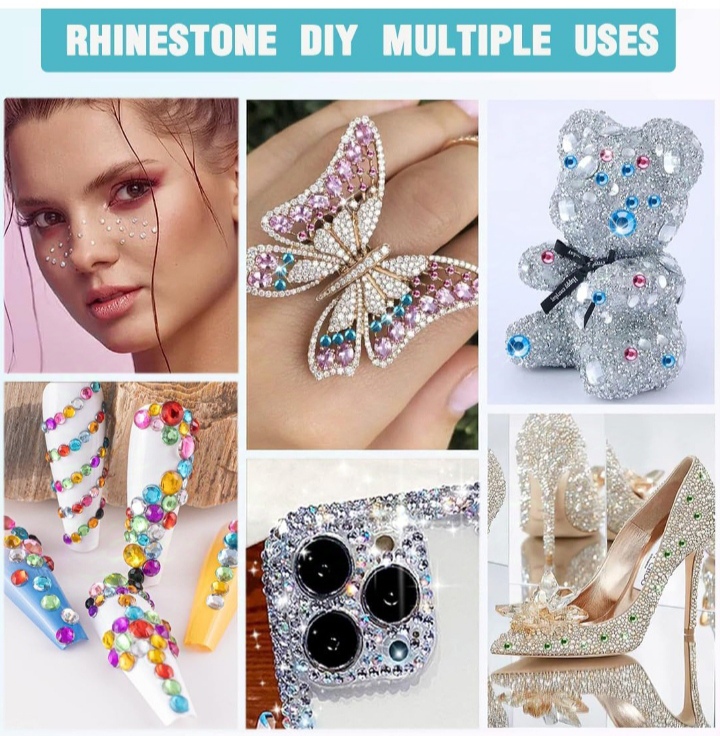 Nail Stone Nail Art Rhinestones mini Tips Slices12 Colours Nail Studs Glitter Resin And Multi purpose Decorations Tool