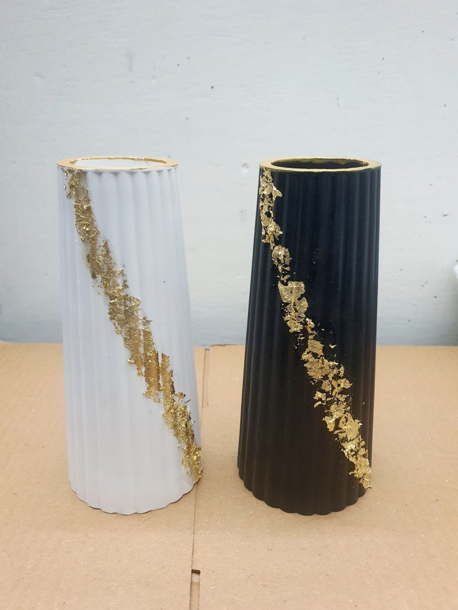 Large Striped Vase for Home Decor, Big Ceramic Flower Vase for Living Room