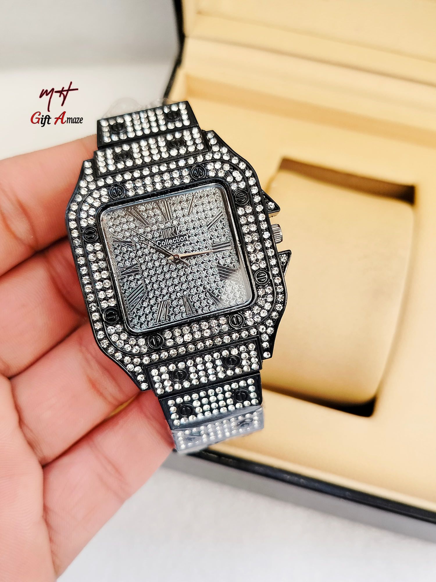 HOT DEALS Luxury Diamond Men Women Watches Gold Watch Ladies Wrist Watch Luxury Rhinestone Unisex Bracelet Watches Female Clock 2025 New