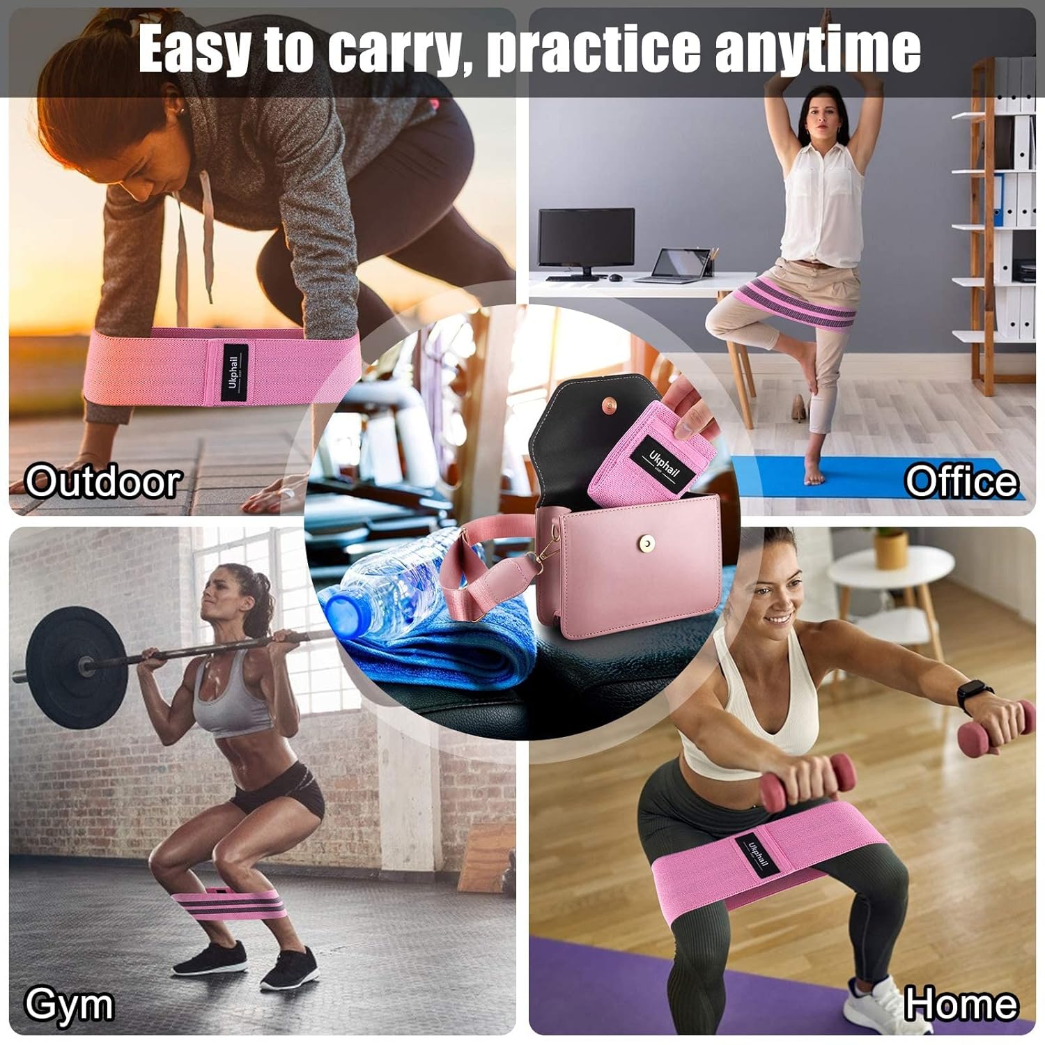 Fabric Resistance Bands for Working Out - Exercise Bands for Women and Men, Bands for Legs and Thai, Yoga, Pilates, Rehab, Fitness and Home Workout