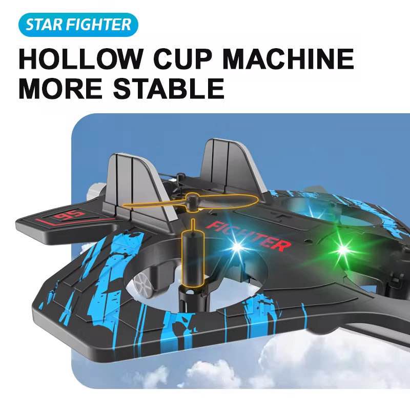 RC Jet Drone Fighter Stunt Plane – 6-Channel Remote Control Aircraft with Lights & 360° Flip