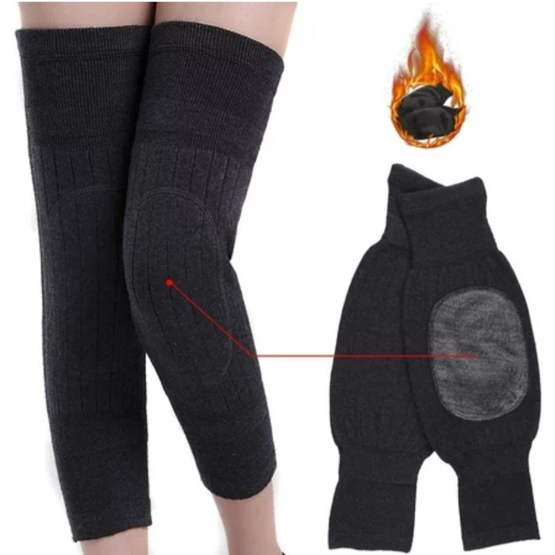 1 pair Winter Leg Warmers Women Winter Knee High Knit Boot Cuffs Solid Color Knee Socks Thick Leg Warmers Long Socks Foot Warmers