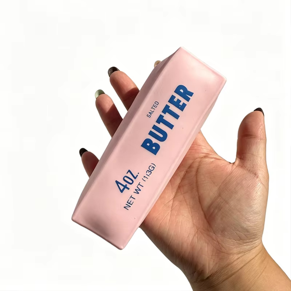 Butter Stick Squishy Stress Ball ADHD Fidget Toy Crunchy Squeeze Toy Round Blocks Filled ASMR Anti Stress Release Hand  Toy