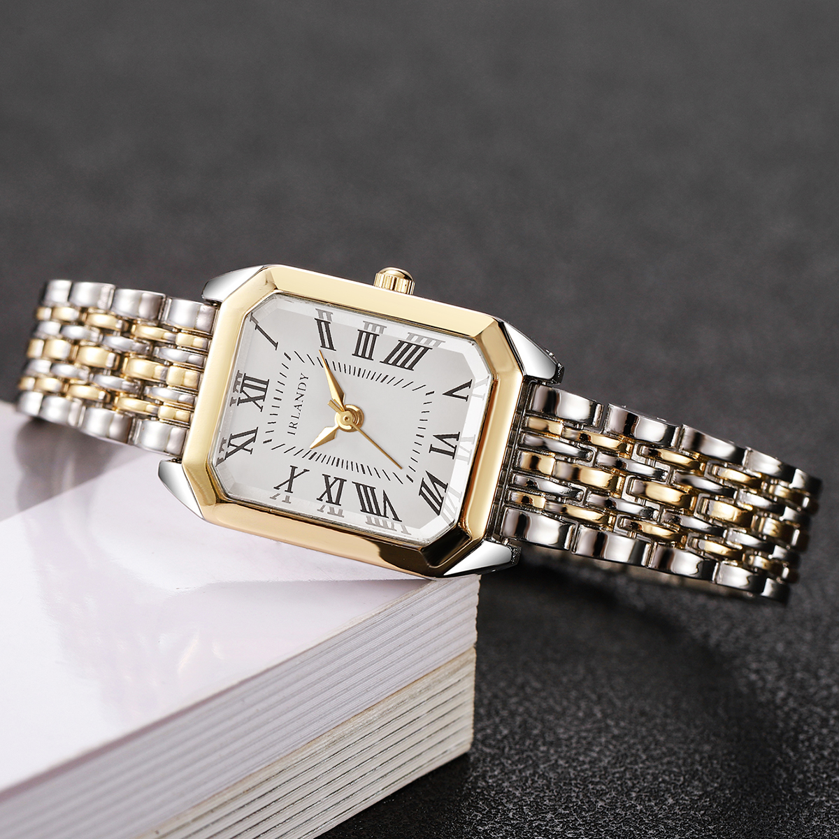 Elegant Rectangle Women Watches Steel Strap Ladies Quartz Wrist Watch Reloj Mujer Girls Clock (Without Box)