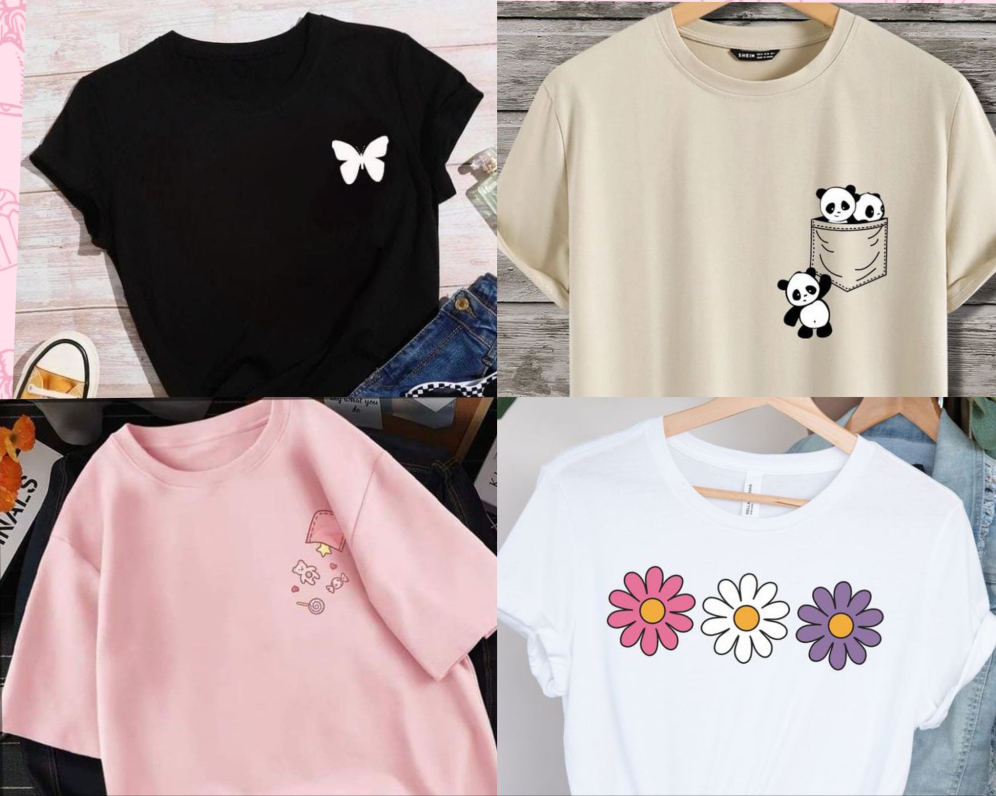 pack of 4 prantrd T Sharts For Girls