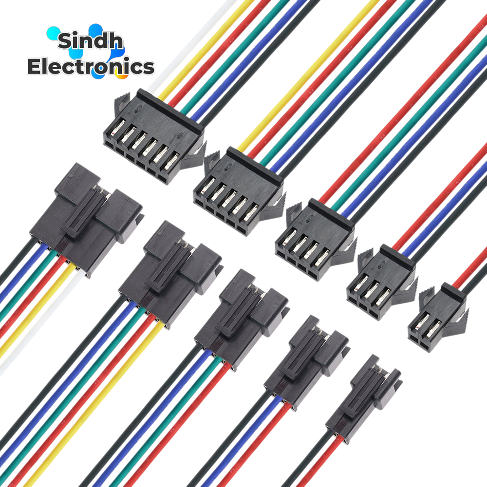 Pair of JST SM 2/3/4/5/6 Pin Connectors Male & Female Plug & Socket Cable Wire