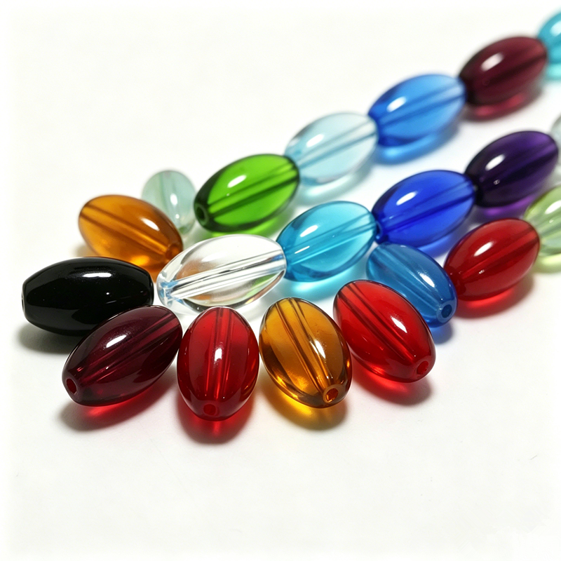 10PCS 10*18mm Olive Shape Oval Glass Crystal Beads DIY Jewelry Accessories Loose beads