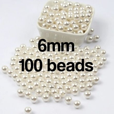 White beige pearl beads for jewelry making DIY accessories 4mm/ 6mm/ 8mm/ 10mm