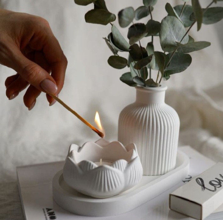3 Pcs Set of Home Decor | Vases & Vessels | Decorative Bowls | Aromatherapy Candles | Home Fragnance