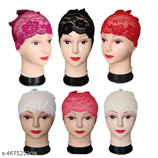 pack of 6 lace band hijab inner band fashion band hijab inner band for girls and women