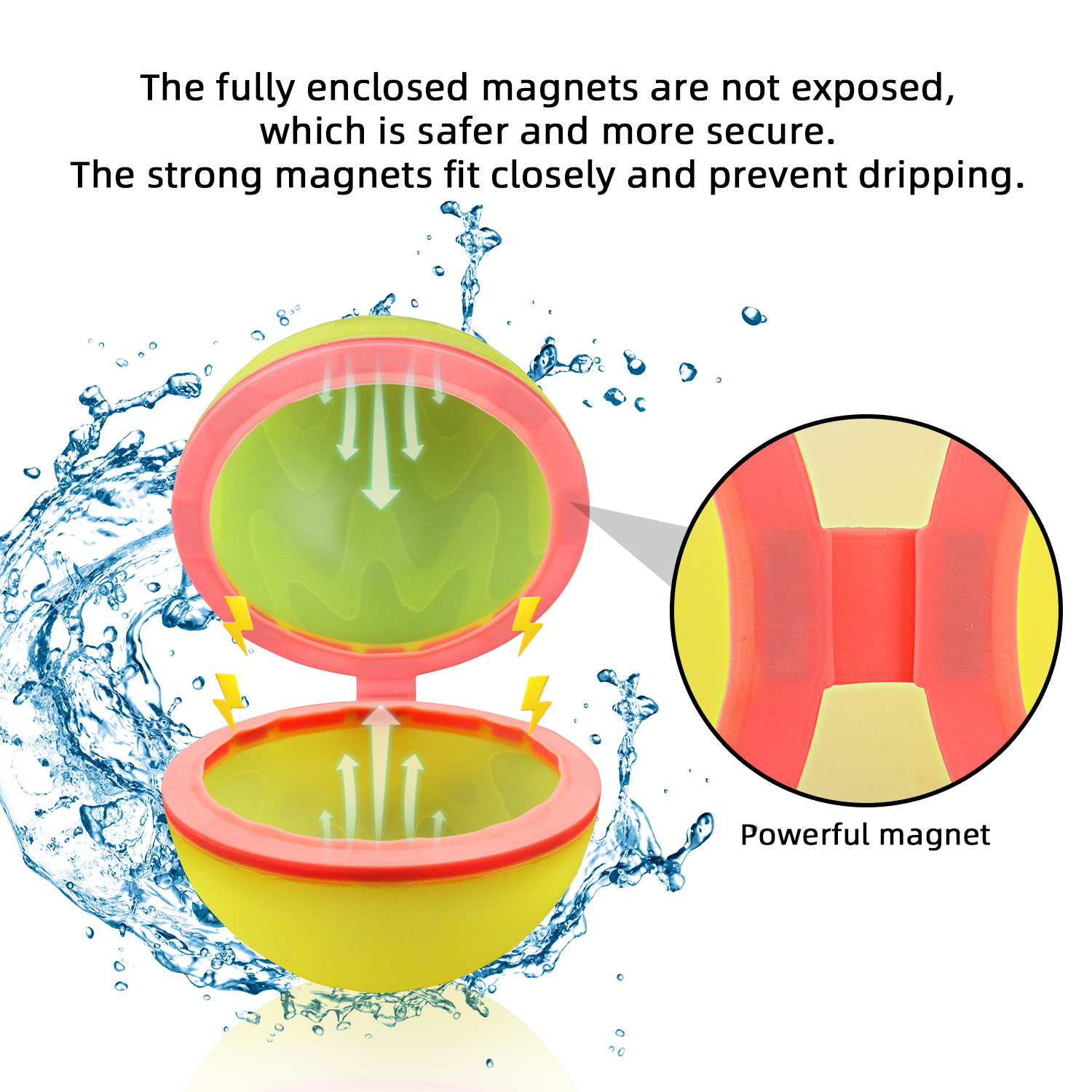 Reusable Silicone Magnetic Water Ball Quick Water Injection For Outdoor Water Fights In Summer Pack Of 6