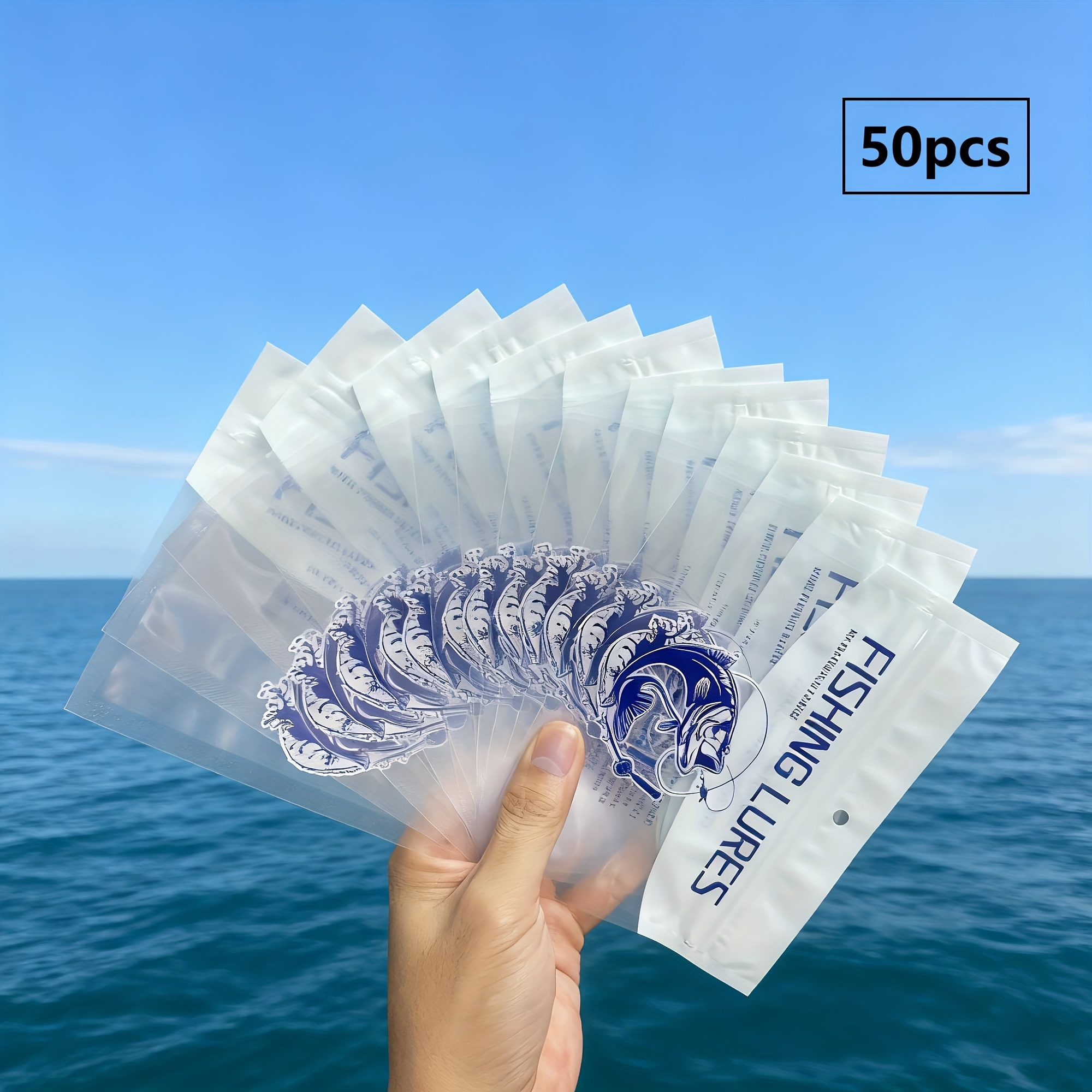 50pcs Self-Sealing Bag for Bait Storage, Plastic Fishing Gear Accessory Sealing Bag for Soft Bait, Suitable for Bait/Hook