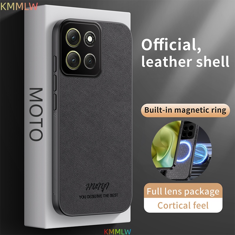 Matte Leather Case for Moto G86 Power G 86 G85 G75 G64 G35 G34 Car Magnetic Soft Frame Protective Back Case Silicone Cover
