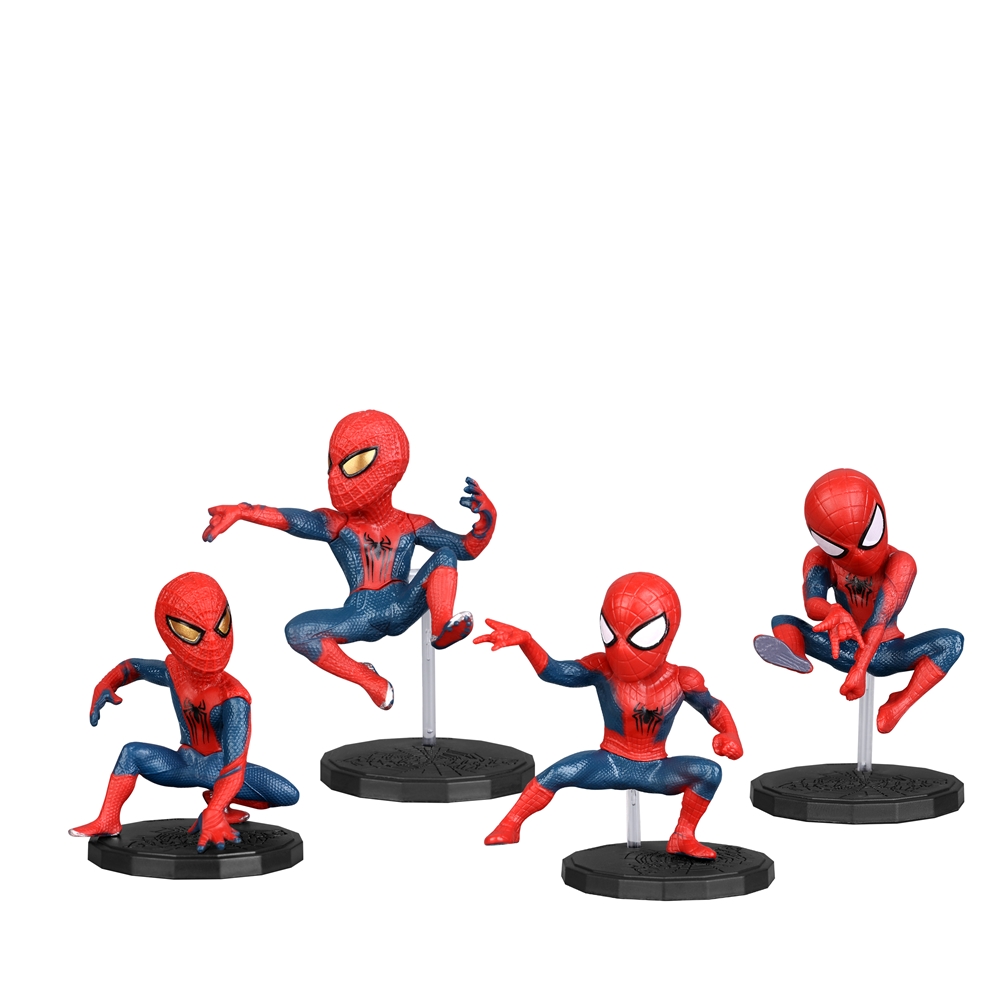 @@Hot Toys Superhero Spider 4pcs/Set 6-8cm Action Figure Anime Decoration Collection Figurine Mini Doll Toys Model Children