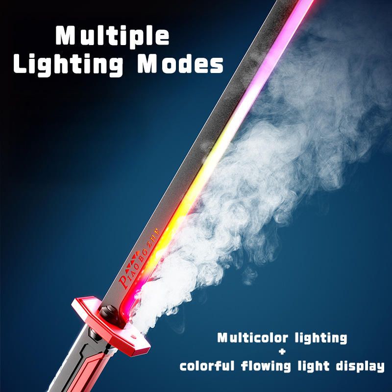 lighting spray sparkle effect sword for kids lighting sound effects sowrd action toys for kids katana Kombat sword