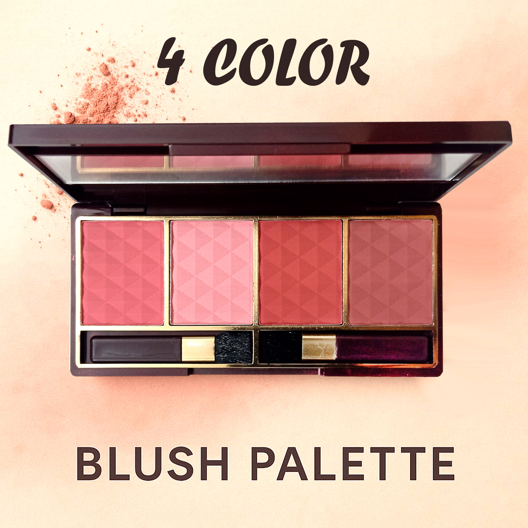 Premium Bridal 4-Color Blush Palette Set - High Pigmentation, New Elegant Makeup