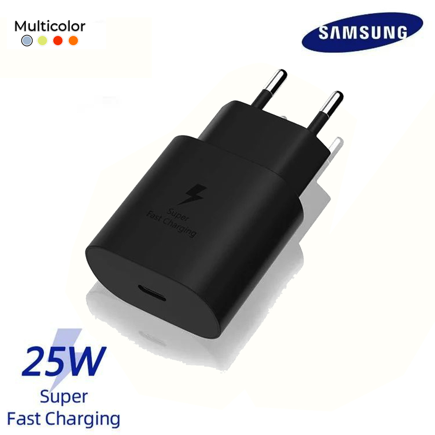 Samsung 25W  USB Type C Fast To Type C Charger Multicolor   PD Wall Power Adapter Fast Charging For all Mobile Phone