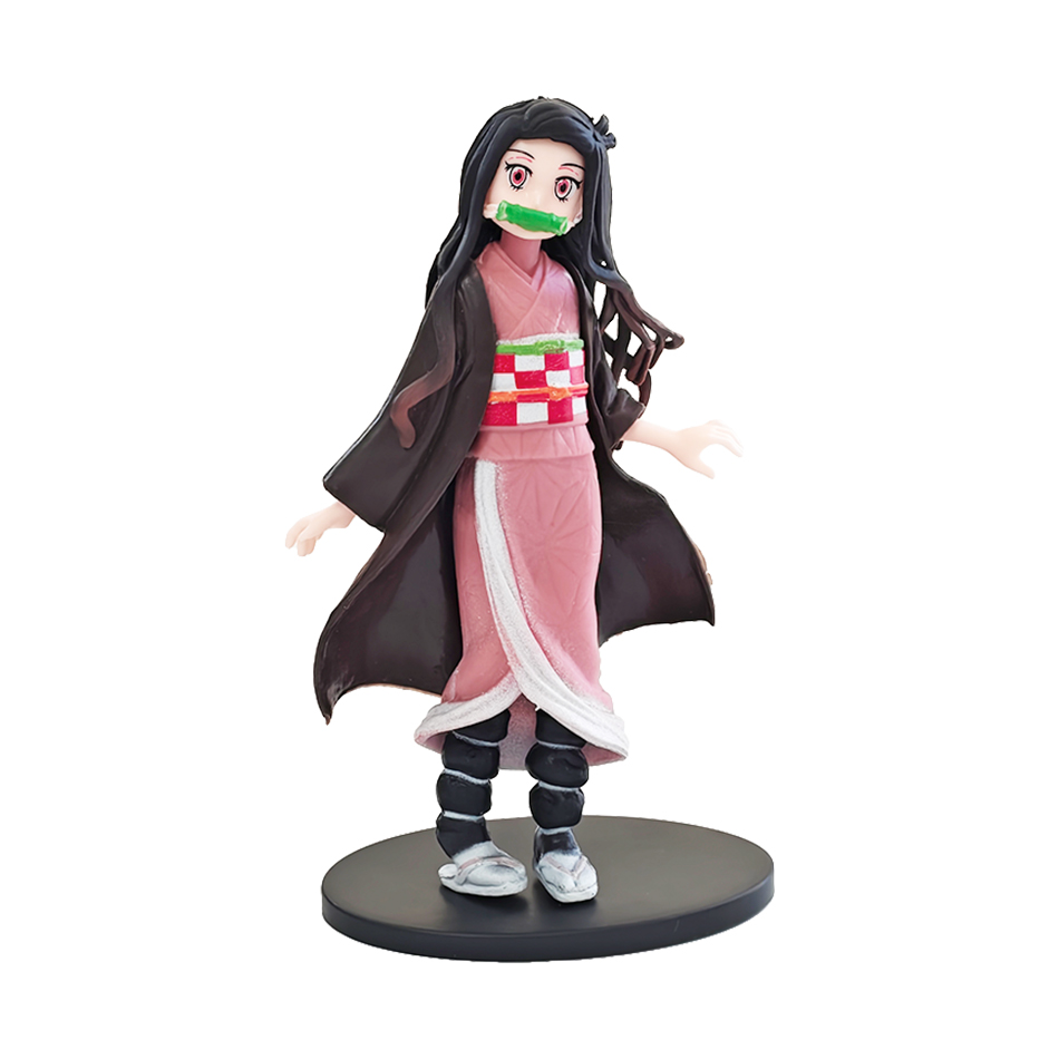 15cm Anime Demon Slayer Figure Doll Toy Nezuko Tanjirou Zenitsu Inosuke Kyoujurou Shinobu Giyuu Qposket Model Toy 